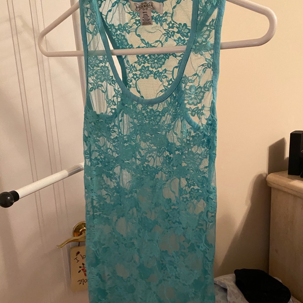 Light blue lace tank